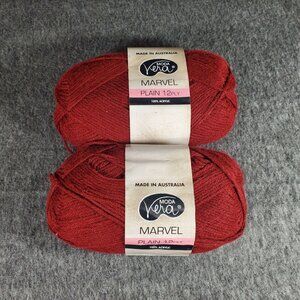 Moda Vera Marvel Yarn 100g 12ply Color 1026 Lot 770690 Dark Red
